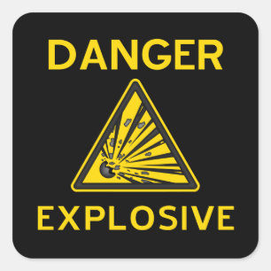 Pegatina explosivo de la señal de peligro