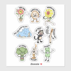 Pegatina ¡Exprésate en Kawaii! Carácter divertido