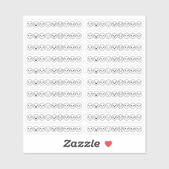 Pegatina Expresiones faciales Mood Mental Health Tracker (Hoja)