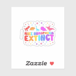 Pegatina Extinge la homofobia a los dinosaurios de igualdad