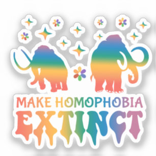 Pegatina Extinge la homofobia - Elefante arcoiris LGBTQ