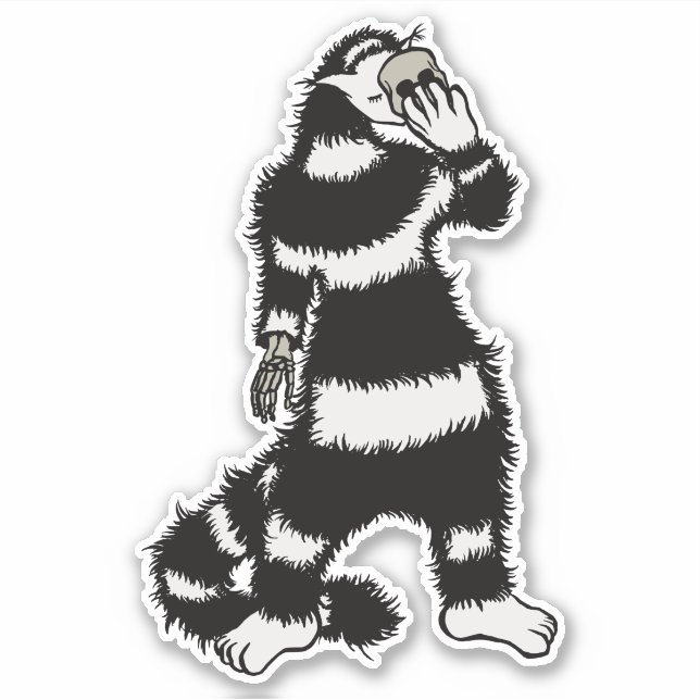 Pegatina Extraña Máscara De Cráneo De Gato Whimsical Gótica (Anverso)