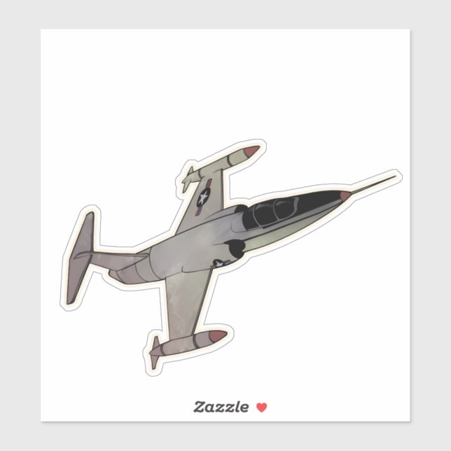 Pegatina F-104 Starfighter, aeronave Interceptor (Hoja)