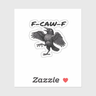 Pegatina F Caw F Gráfico Vintage Esencial