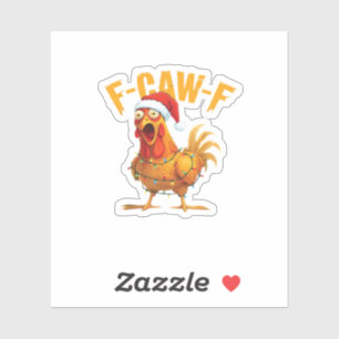 Pegatina F-Caw-F Navidad Gallina Divertida Navidad Esencial