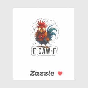 Pegatina F-Caw-F Pollo Gallo Meme Divertido