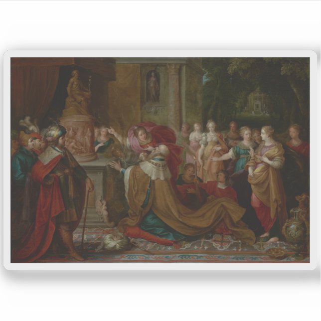 Pegatina F. Francken el Joven - La Idolatría de Solomon (Anverso)