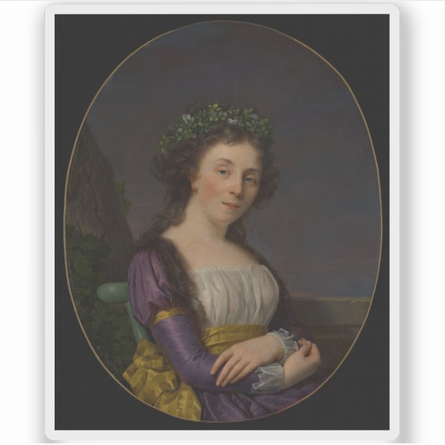 Pegatina F.X. Fabre - Retrato de Marie-Louise Joubert (Anverso)