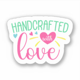 Pegatina Fabricado a mano con amor