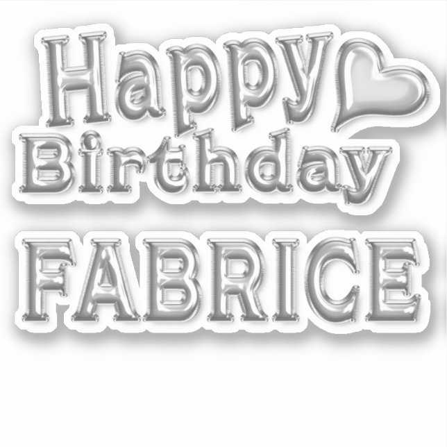 Pegatina Fabrice Happy Birthday silver Aufkleber Sticker (Anverso)