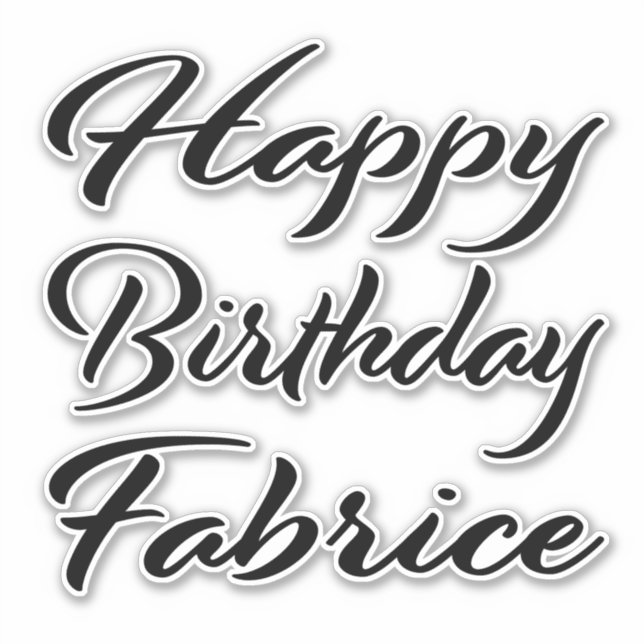 Pegatina Fabrice Name Vorname black Sticker Geburtstag (Anverso)