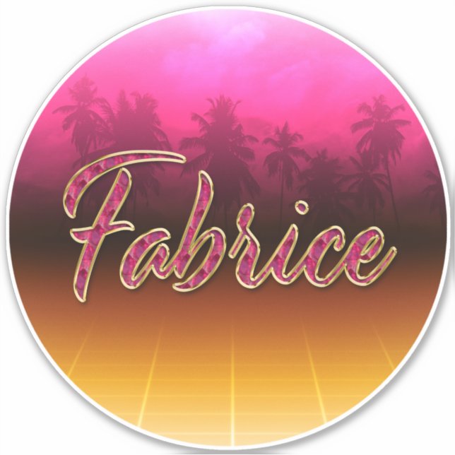 Pegatina Fabrice Vorname Name golden pink Aufkleber Sticker (Anverso)