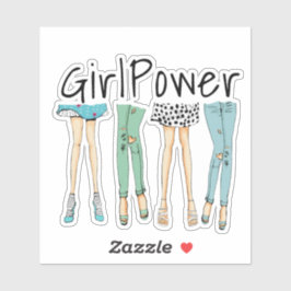 Pegatina Fabuloso pie "poder Chica"