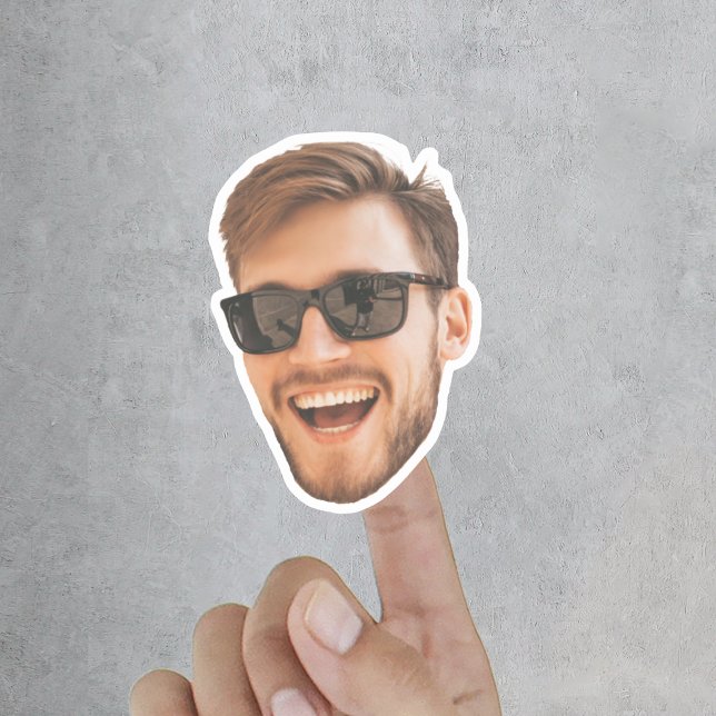 Pegatina Face divertida foto Personalizado de Cut (Funny Face Cut Out Custom Photo Sticker
)