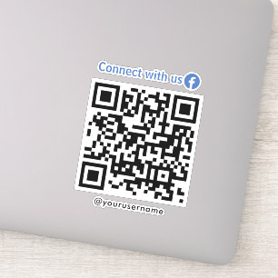 Pegatina Facebook Connect With Us Qr Code White