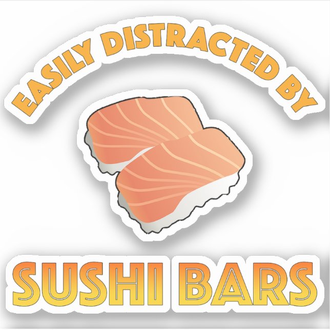 Pegatina Fácilmente Distraído Por Barras De Sushi (Anverso)