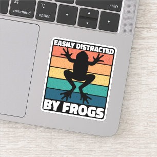 Pegatina Fácilmente Distraído Por Las Ranas Amantes Del Dis