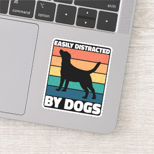 Pegatina Fácilmente Distraído Por Perros Amantes De Perros 