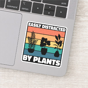 Pegatina Fácilmente Distraído Por Plantas Amantes De La Jar