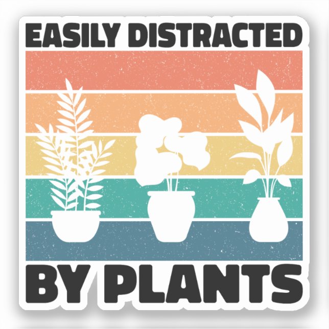 Pegatina Fácilmente Distraídos Por Plantas Que Plantan Amor (Anverso)