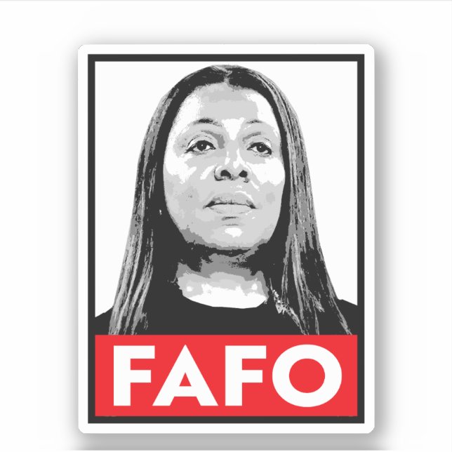 Pegatina FAFO: Letitia James (Anverso)