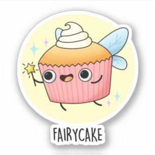 Pegatina Fairy Cake Funny Cupcake Pun