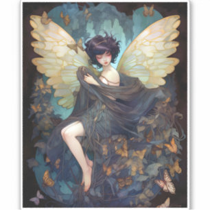 Pegatina Fairy Chica Fantasy Art