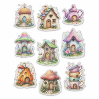 Pegatina Fairy Houses Style #2 Sticker Sheet