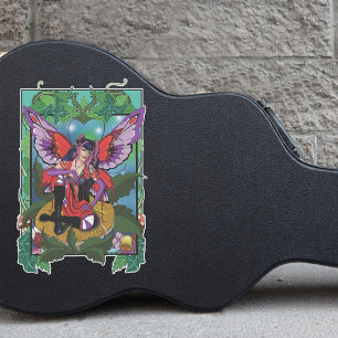 Pegatina Fairy Purple Red Mushroom Gothic