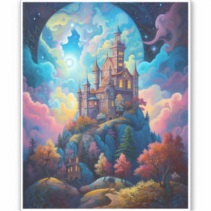 Pegatina Fairy Tale Castle Fantasy Art