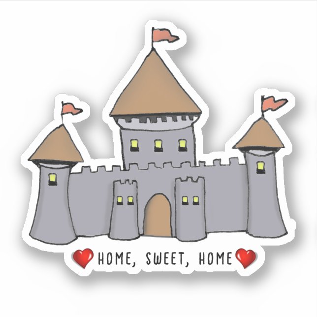 Pegatina Fairytale Castle Sketch (Anverso)