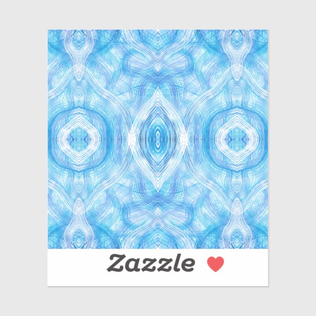 Pegatina Faith Abstract Light Blue White Watercolor Art (Hoja)