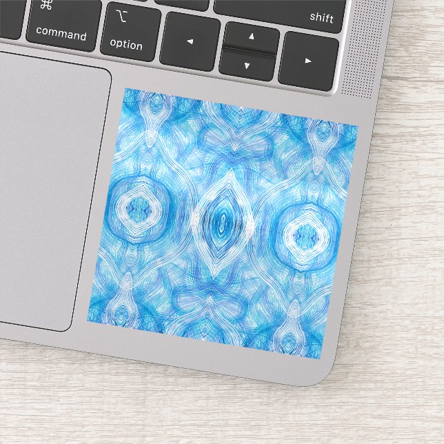Pegatina Faith Abstract Light Blue White Watercolor Art (Detalle)