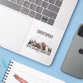 Pegatina Faith Can Move Mountains Camping de regalo cristia