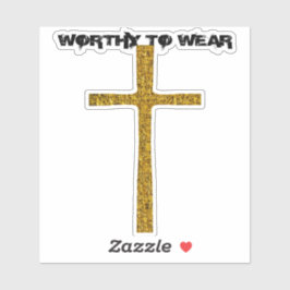 Pegatina Faith Cross Gold - Vale la pena usar