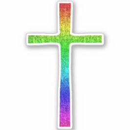 Pegatina Faith Cross Rainbow