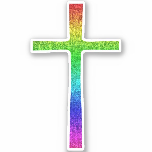 Pegatina Faith Cross Rainbow (Anverso)