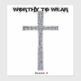 Pegatina Faith Cross Silver - Vale la pena usar