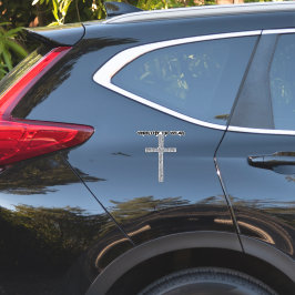 Pegatina Faith Cross Silver - Vale la pena usar