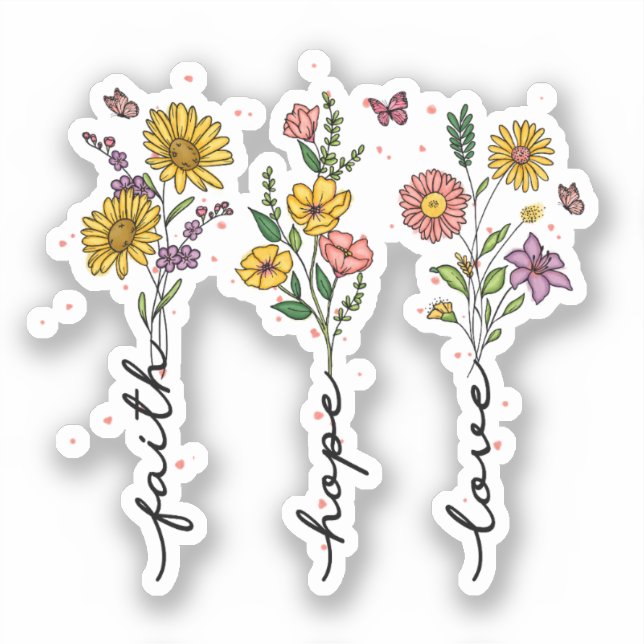 Pegatina Faith-Hope-Love (Anverso)