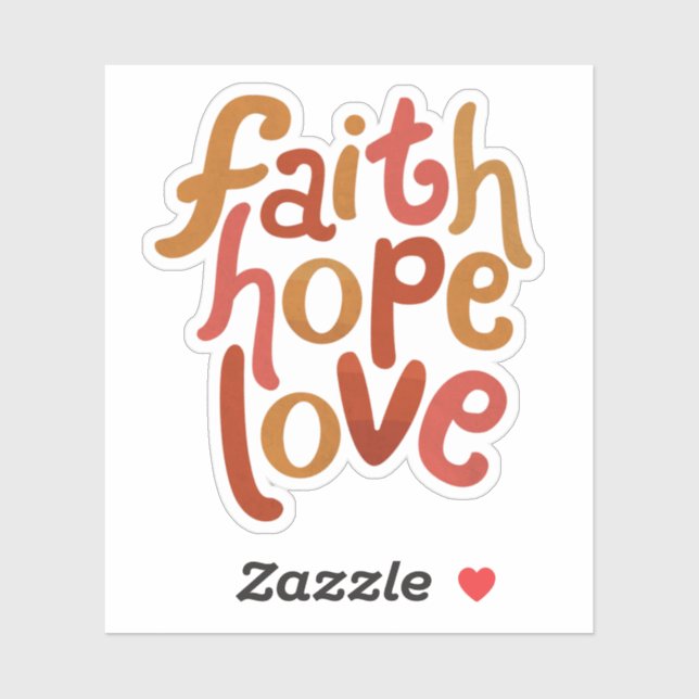 Pegatina Faith Hope Love (Hoja)