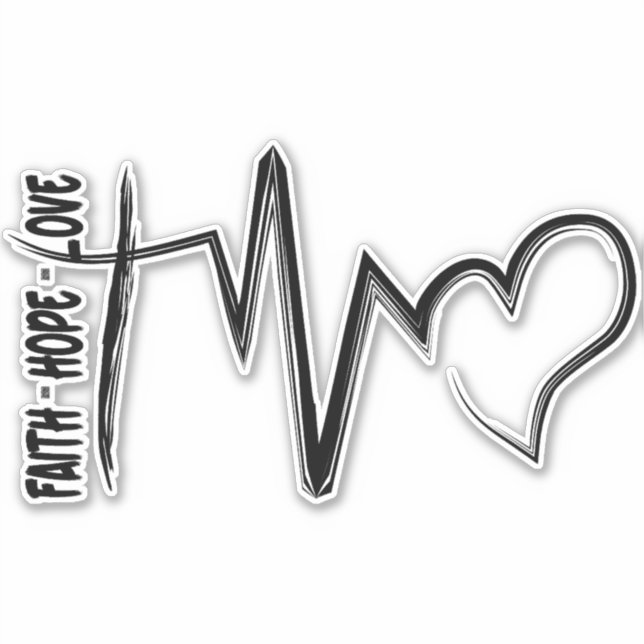 Pegatina Faith Hope Love Christian (Anverso)