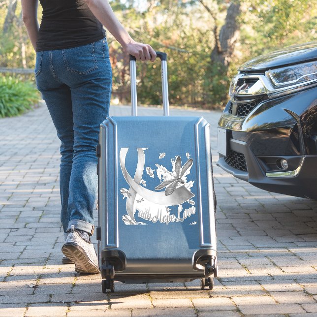 Pegatina Faith Hope Love Melanoma Awareness Dragonfly (Maleta Insitu)