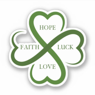 Pegatina Faith, Hope, Luck, Love