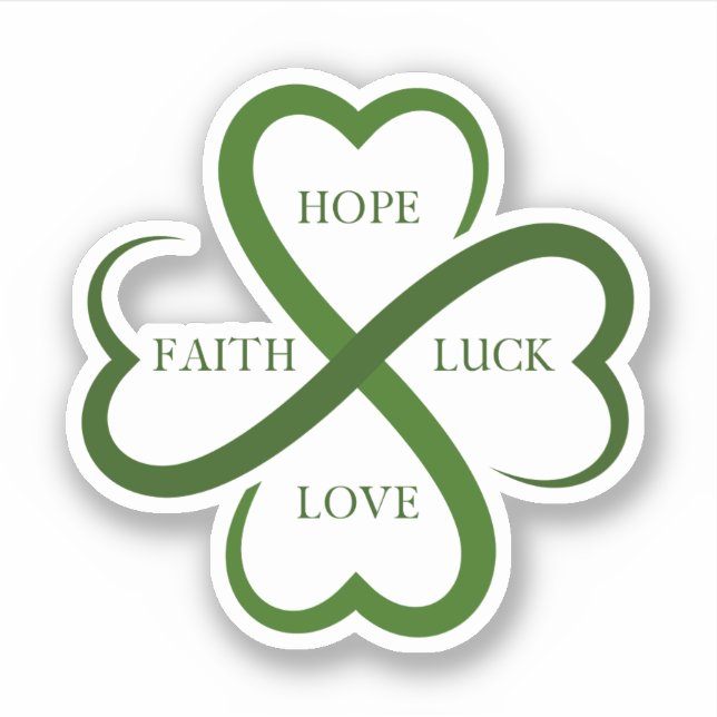 Pegatina Faith, Hope, Luck, Love      (Anverso)