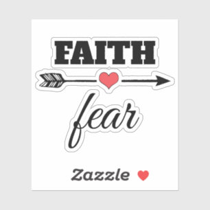 Pegatina Faith over Fear Red Heart Arrow