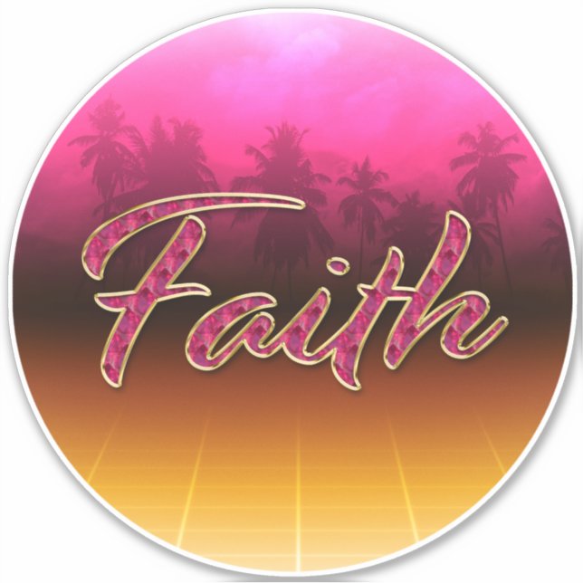 Pegatina Faith Vorname Name golden pink Aufkleber Sticker (Anverso)