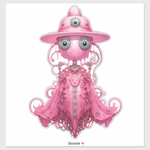 Pegatina Fall Fashion Pink Steampunk Ghost Lady 32