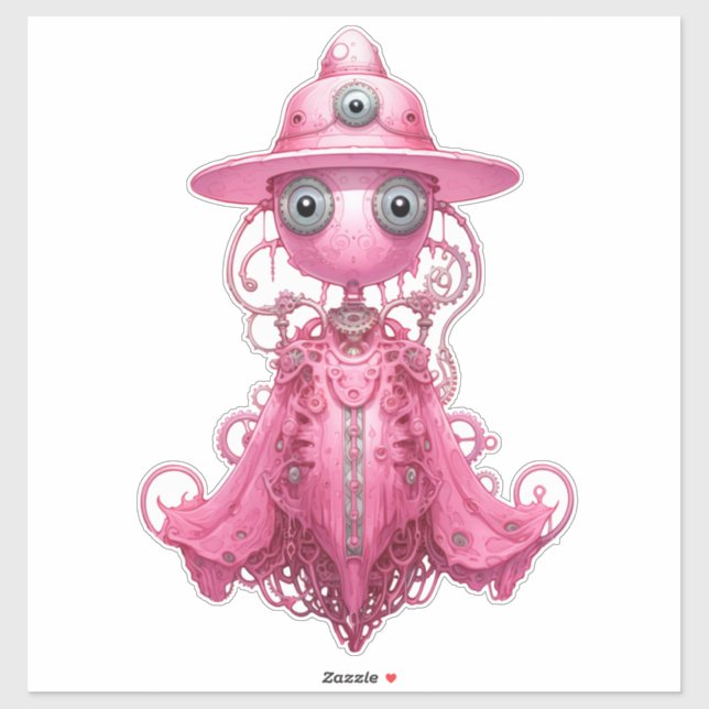 Pegatina Fall Fashion Pink Steampunk Ghost Lady 32 (Hoja)