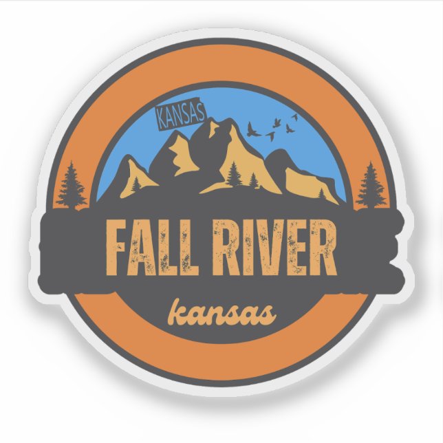 Pegatina Fall River, Kansas (Anverso)